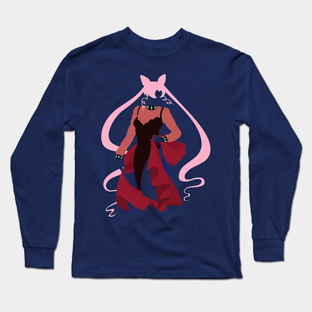 Black Lady Minimal Long Sleeve T-Shirt by Nykos